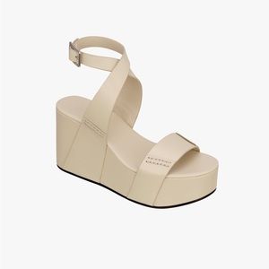 ISO Zara Platform Wedge Leather Sandals 6.5